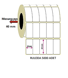 40X20 MM YANYANA 5 Lİ  TERMAL ETİKET 5000 Lİ SARIM